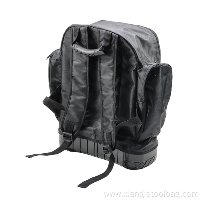Heavy Duty Tool Backpack Plastic Bottom Capacity Pouch
